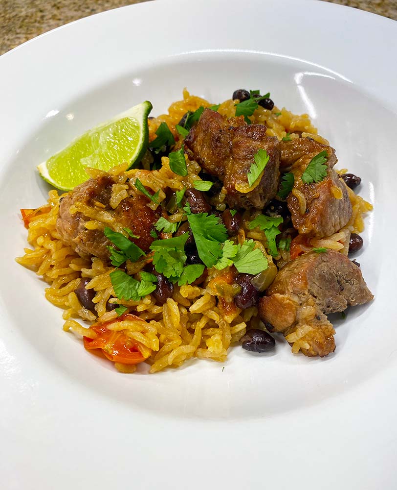 Skillet Pork with Rice and Beans