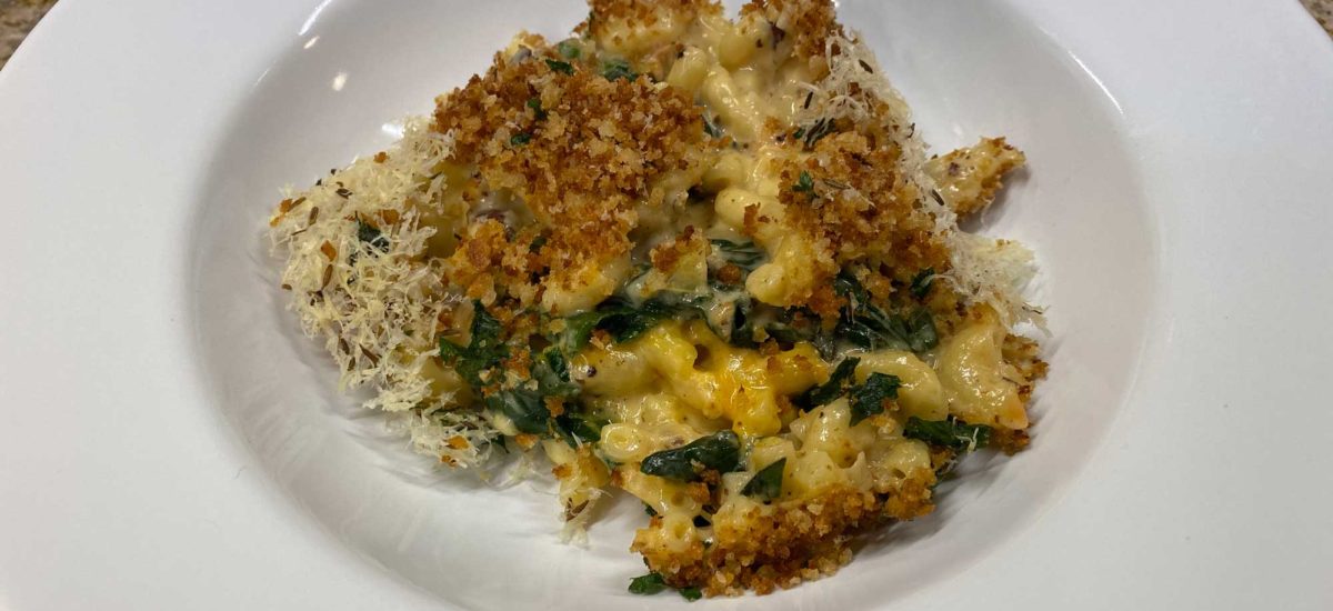 The Best Mac & Cheese with Pancetta and Swiss Chard